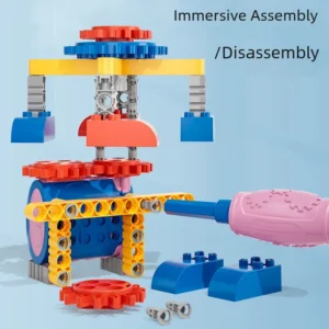 diy creative steam kit 126pcs building blocks + 1pc motor + box